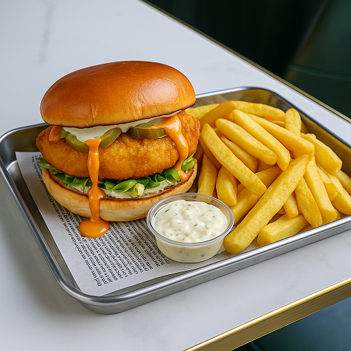 Fresh Hake Burger & Chips